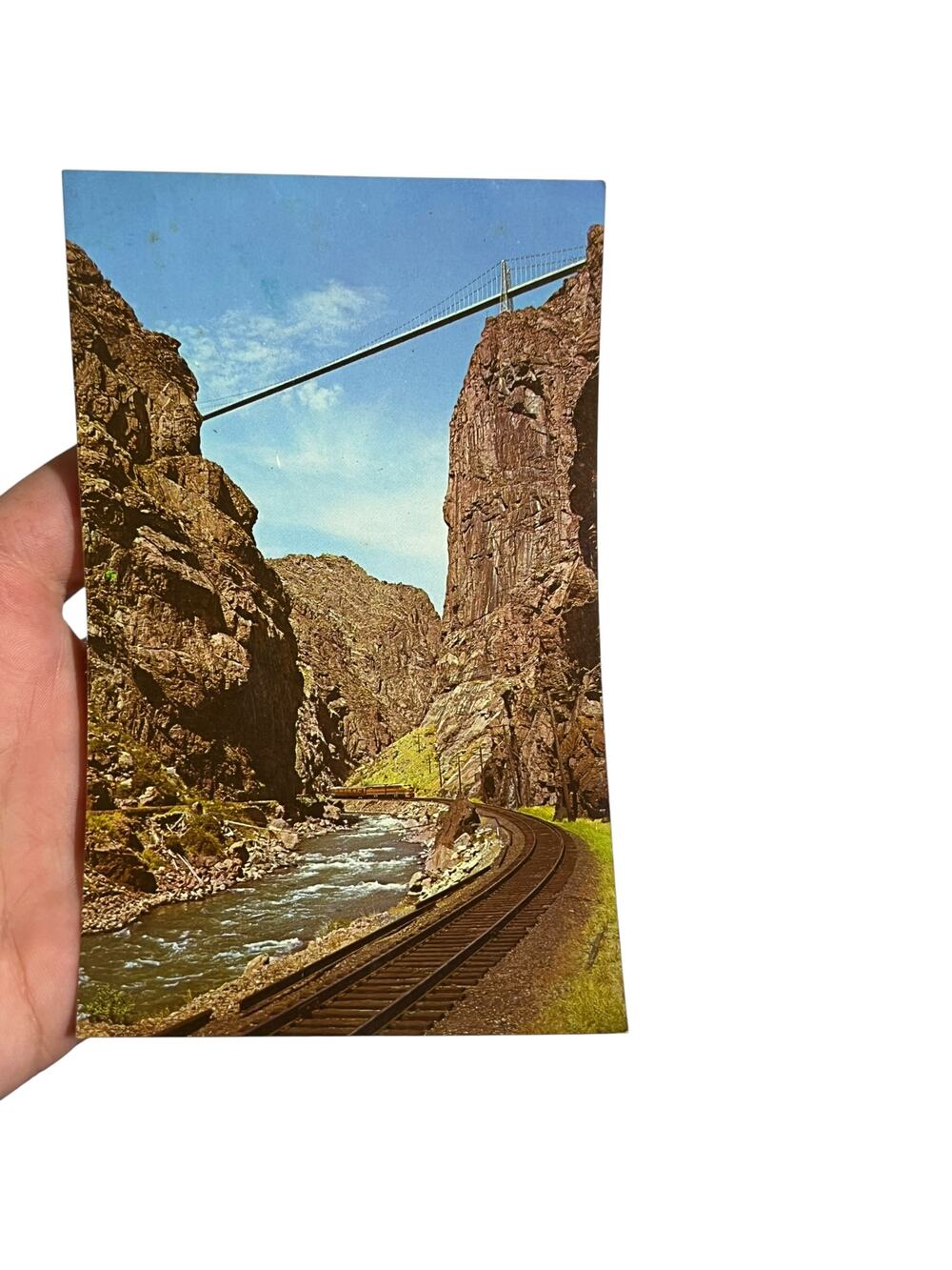 Vintage Royal Gorge Suspension Bridge Colorado Postcard River Canon City